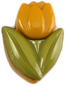 Milward Tulp Knoop Groen/Geel 15mm (4 stuks)-2