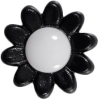 Milward Knoop Bloem Zwart met Wit 14mm (3 stuks)-2