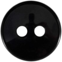 Milward Ronde Glanzende Knoop Zwart 11mm (8 stuks)-2