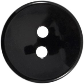 Milward Ronde Glanzende Knoop Zwart 16mm (6 stuks)-2