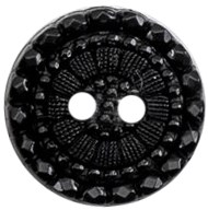 Milward Zwarte Knoop met Zwarte Verschillende Steentjes 15mm (4 stuks)-2