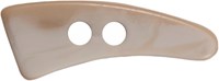 Milward Langwerpige Knoop met Bogen Wit/Beige 22mm (2 stuks)-2