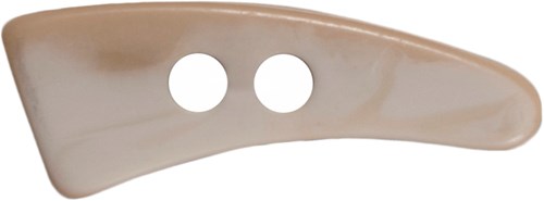 Milward Langwerpige Knoop met Bogen Wit/Beige 22mm (2 stuks)-2