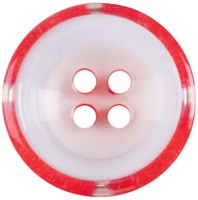 Milward Wit Doorschijnende Knoop met Rode Rand 17mm (3 stuks)-2