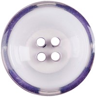 Milward Wit Doorschijnende Knoop met Paarse Rand 22mm (2 stuks)-2