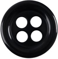 Milward Ronde Knoop Zwart 27mm (2 stuks)-2