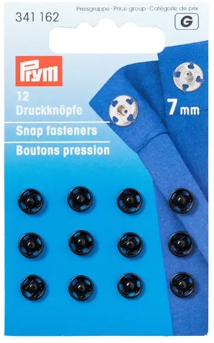 Prym Aannaaidrukknopen Zwart 7 mm