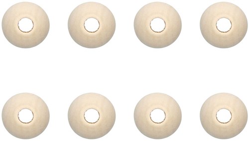 Rico Macramé Houten Kralen 25mm - 8 stuks
