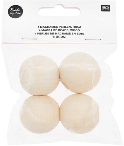 Rico Macramé Houten Kralen 35mm - 4 stuks-2