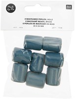 Rico Macramé Houten Kralen 20x24mm Teal - 8 stuks-2
