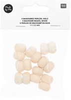 Rico Macramé Houten Kralen 17x22mm Natural - 8 stuks-2
