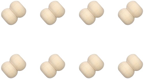 Rico Macramé Houten Kralen 17x22mm Natural - 8 stuks