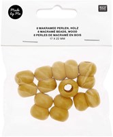 Rico Macramé Houten Kralen 17x22mm Yellow - 8 stuks-2