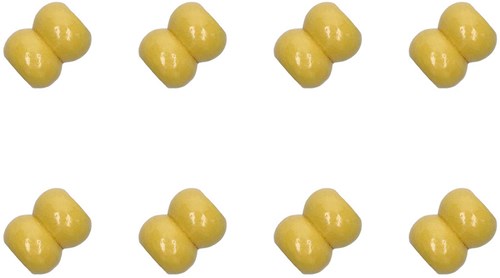 Rico Macramé Houten Kralen 17x22mm Yellow - 8 stuks