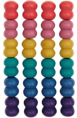 Rico Macramé Houten Kralen 17x22mm Rainbow Colours - 24 stuks