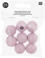 Rico Macramé Houten Kralen 25mm Antique Rose - 8 stuks-2