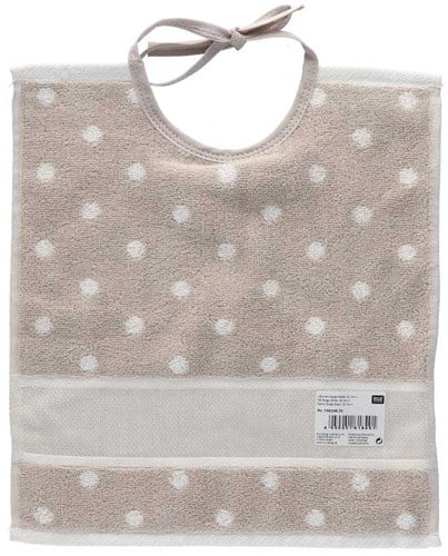 Rico Borduur Slabbetje 30 x 34 cm 005 Beige/Wit