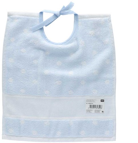Rico Borduur Slabbetje 30 x 34 cm 006 Blauw/Wit