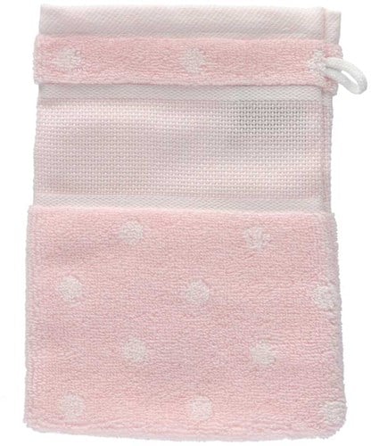 Rico Borduur Washand 15 x 21 cm 007 Roze/Wit