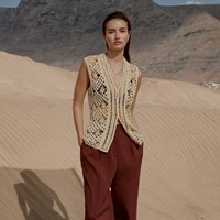 Solo Lino Mouwloos Vest Haakpakket 056 Pearl White