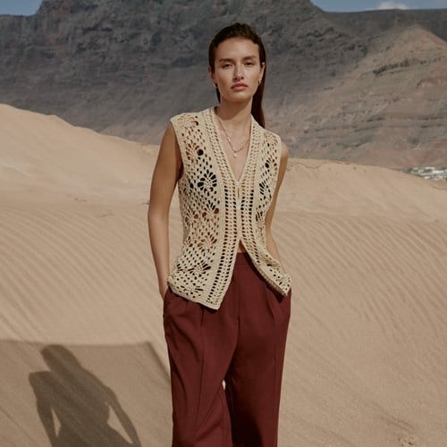 Solo Lino Mouwloos Vest Haakpakket 056 Pearl White