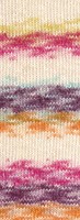 Lana Grossa Gomitolo Hippie 3031 Oranje/Zwarte Bes/Licht Turquoise/Roze/Natuur/Lime-2