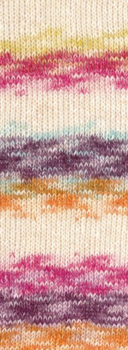 Lana Grossa Gomitolo Hippie 3031 Oranje/Zwarte Bes/Licht Turquoise/Roze/Natuur/Lime-2