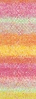 Lana Grossa Gomitolo Mambo 2033 Groen/Lichtgeel/Oranje/Roze/Pastelturquoise/ Mandarijn/Munt-3