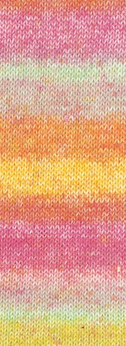 Lana Grossa Gomitolo Mambo 2033 Groen/Lichtgeel/Oranje/Roze/Pastelturquoise/ Mandarijn/Munt-3