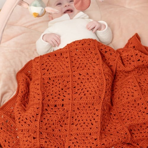 Granny Square Babydeken Ledikant Unicolour Haakpakket