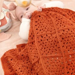 Granny Square Babydeken Ledikant Unicolour Haakpatroon (Digital)