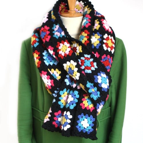 Haakpatroon Basic Merino granny square sjaal