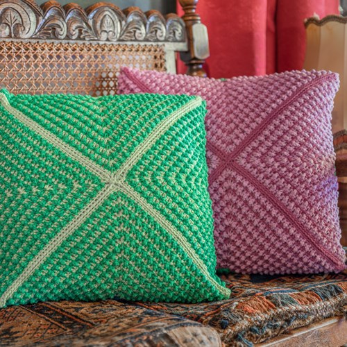 Granny’s Diamond Cushion Haakpakket 086 Peony Leaf-3