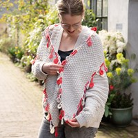 voorjaarsvest met sjaal wolplein breipakket birch