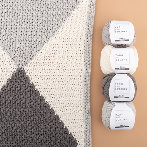 Yarn and Colors Harlequin Blanket Haakpakket 096 Shark Grey