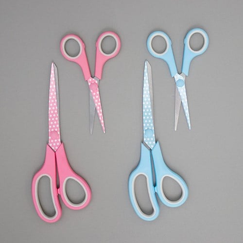 Hemline Set Stoffenschaar (21cm) & Borduurschaar (13,5cm) Pink-3