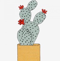 Borduurpatroon Gebloemde Cactus