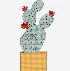 Borduurpatroon Gebloemde Cactus