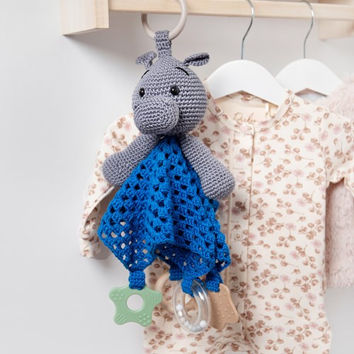 Nijlpaard knuffeldoekje – Go Handmade Sensory Kit Garen- en Haakpakket