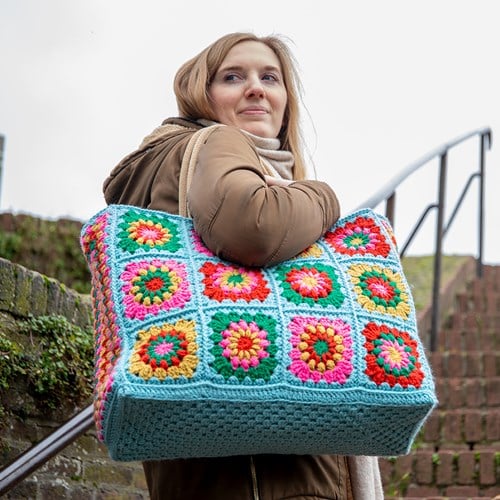 hippe granny square tas xl wolplein haken