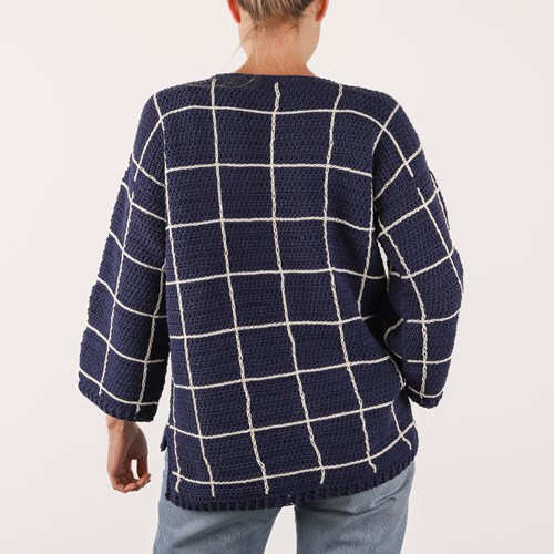 Checkered Sweater M 059 haakpakket-3