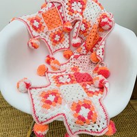 Haakpatroon Granny PomPom Sjaal-2