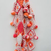 Haakpatroon Granny PomPom Sjaal-3