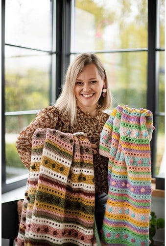 Striped dot deken