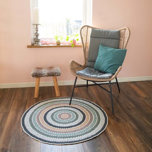 Rond vloerkleed Skye Haakpakket 2 Natural Dots-3