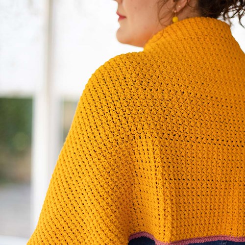 Zomers Omslagdoek Haakpakket 01 Cosy Yellow - Vintage Rose-2