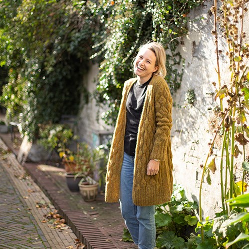 Nuvoletta Lang Vest Breipakket 1 Mustard 42/46-3