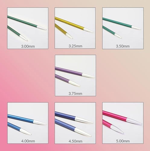 KnitPro Zing Spec. verw. breip. set 10cm 3-5mm Midi