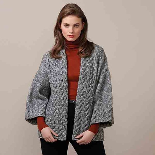 Ultralight Merino Kimono Kabelvest Breipakket 2 XXL-2