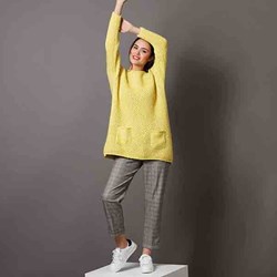 Cotton-Merino Netpatent Trui Breipakket
